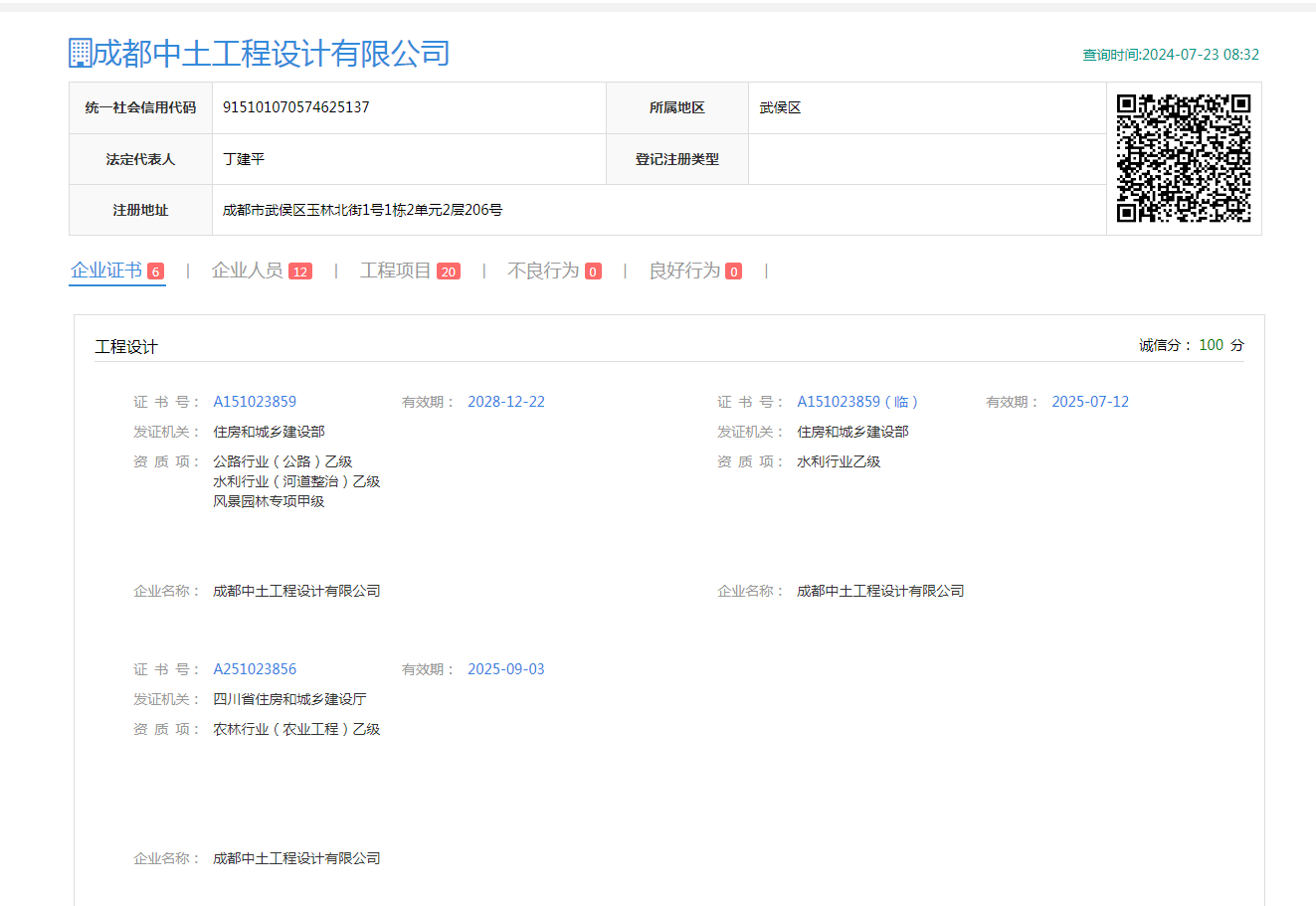 四川省住建厅数据共享平台资质信息